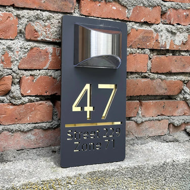 LuxeGlow Solar LED House Number Sign
